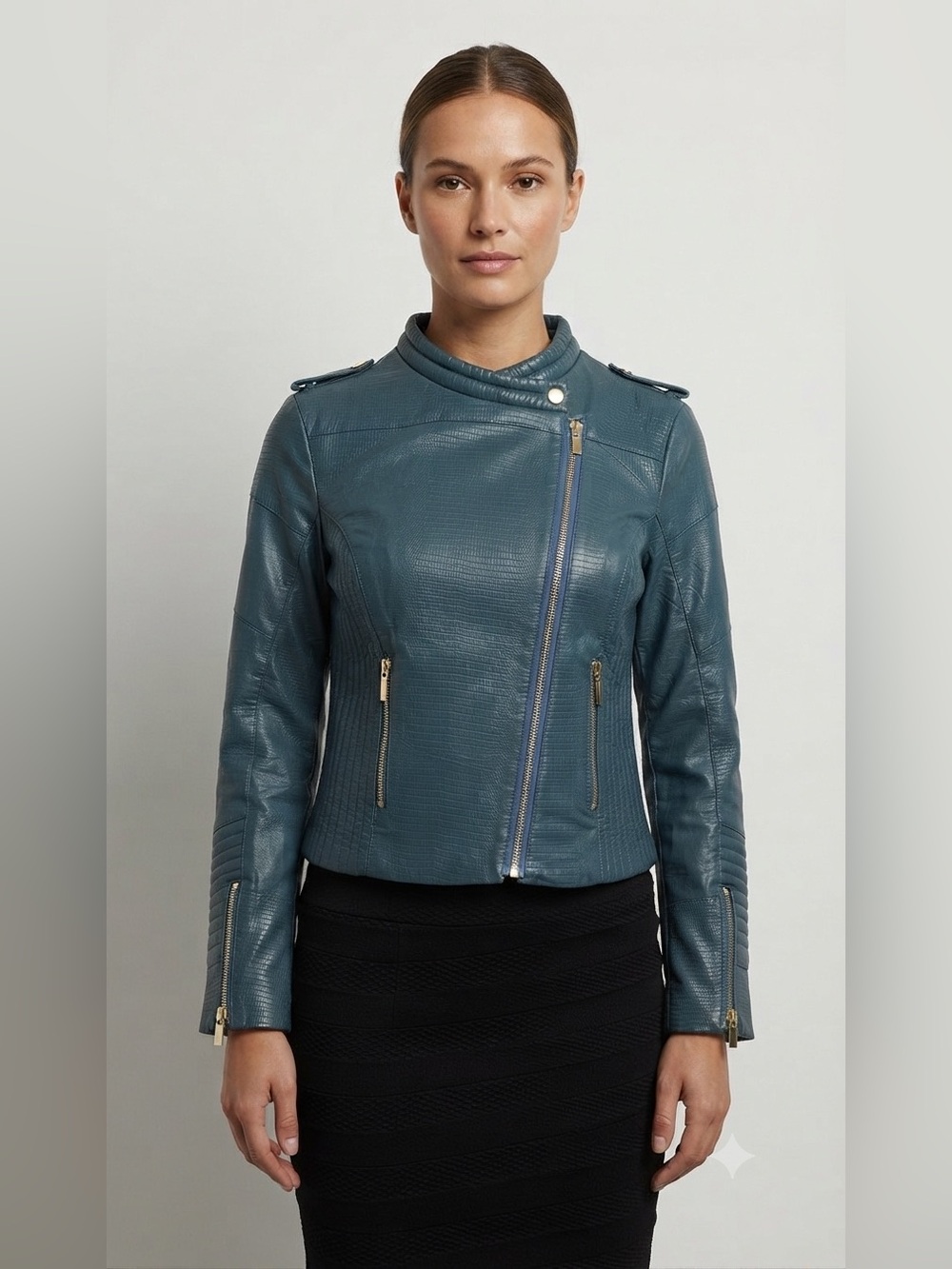 AS By DF Second Skin Genuine Green Leather Jacket Size S Brand New With …